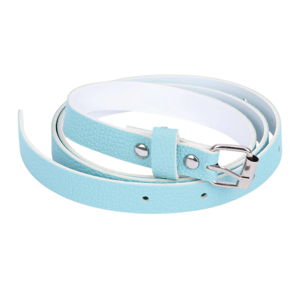 sky blue Модный женский тонкий пояс из искусственной кожи, узкий пояс для женщин и девушек, обтягивающий пояс яркого цвета, джинсовое платье, украшение - Цвет: sky blue
