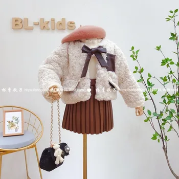 

Girl's fur imitation coat 2020 new style baby fashionable wrasse rabbit fur children's fur one piece top
