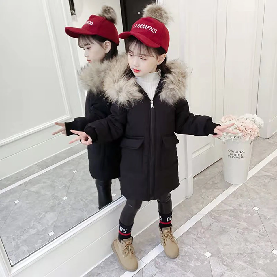  3 Color Children Baby Girls Zipper Coats Warm Winter Hooded Parkas Kid Girl Tops Outwear Casual Gir