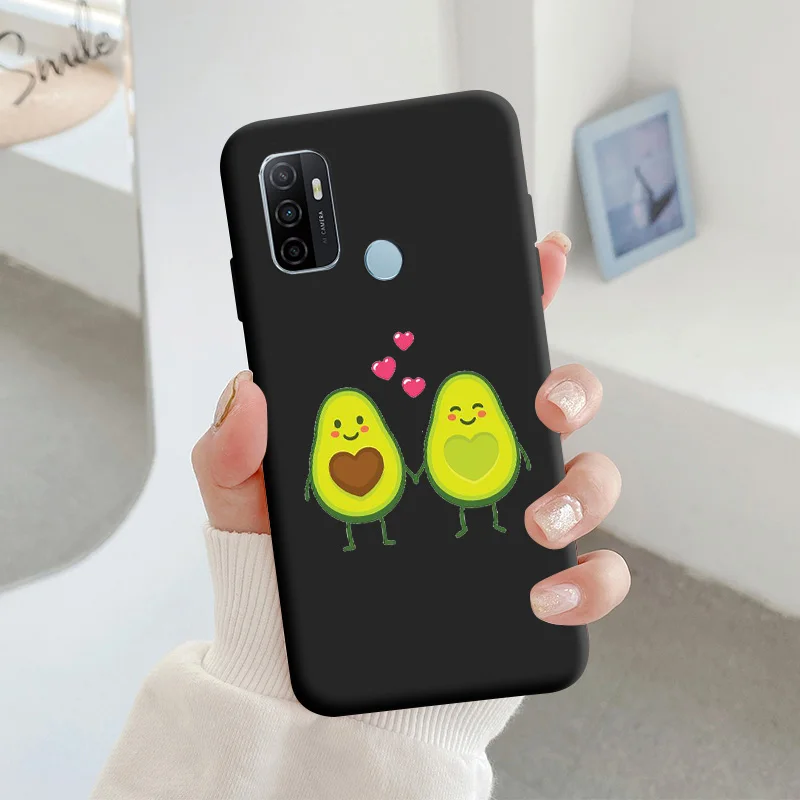 best case for oppo cell phone Avocado Phone Case For OPPO A32 A53 2020 A53S Cute Soft Silicone Back Cover For OPPO A53 5G Candy TPU Soft Back Cover oppo mobile cover Cases For OPPO