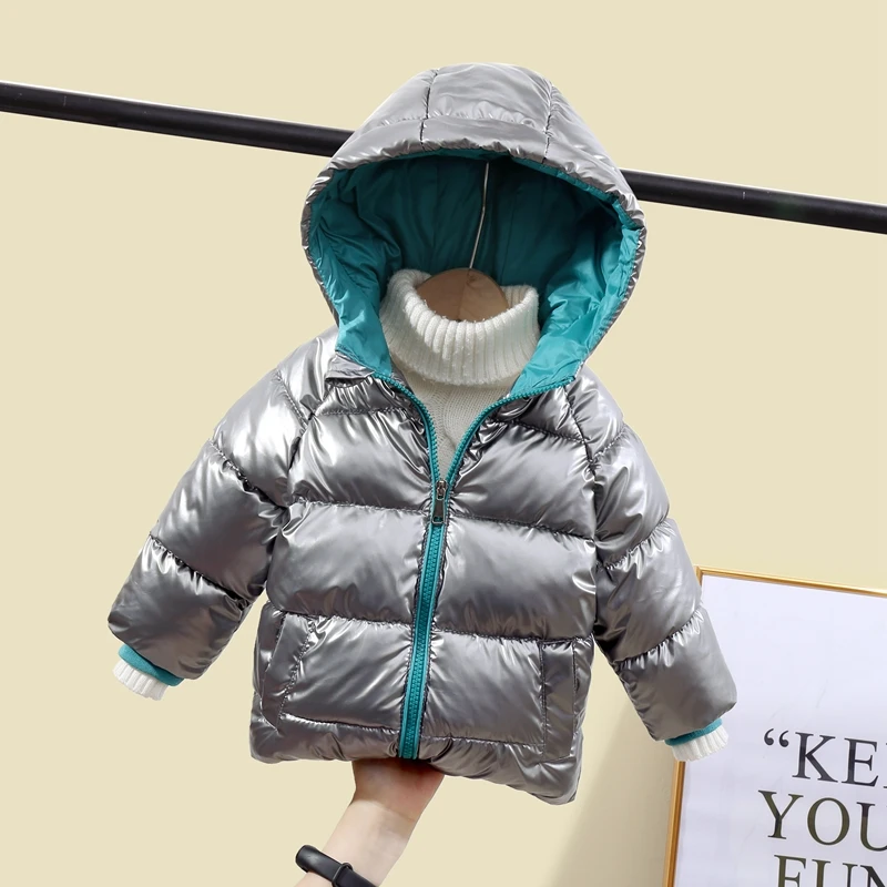 COOTELILI Warm Silver Kids Fleece  Jacket For Boys Girls Velvet Winter Outerwear & Coats Casual Baby Boys Parkas Clothes   (7)