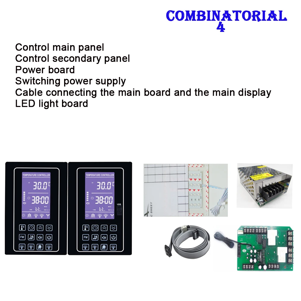 Контроллер температуры парной сауны с синим ЖК-дисплеем - Цвет: Combination 4