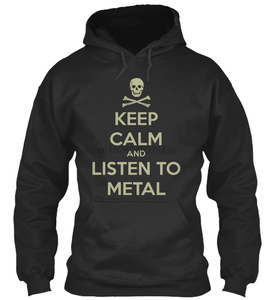 Мужская толстовка с длинным рукавом KEEP CALM LISTEN TO METAL Hoodie женская уличная одежда
