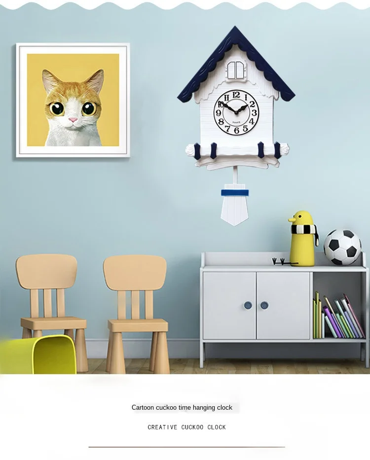 Creative Cuckoo 3D Wall Clock Living Room Cartoon Shabby Chic Clock