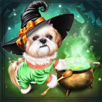 

Diamond Embroidery Dog 5d Diamond Painting Cross Stitch Halloween Full Square Cartoon Mosaic Picture Of Rhinestones Art