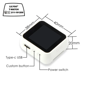 LILYGO® TTGO T-Watch Programmable Wearable Environmental Interaction WiFi Bluetooth Lora ESP32 Capacitive Touch Screen