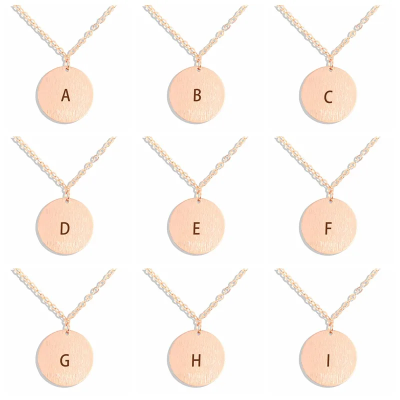 26 Letters Engraved Women Rosegold Chain Necklace Initials Name Pendant Necklaces Gift for Lovers | Украшения и аксессуары