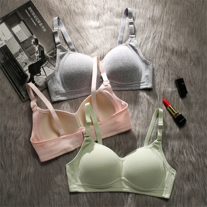 Conjunto de sujetador de algodón sexy Bralette sin aros Conjunto de ropa interior acogedora sin costuras Lenceria Conjunto de lencería de una pieza Calzoncillos Traje нижнее белье_voghion.com