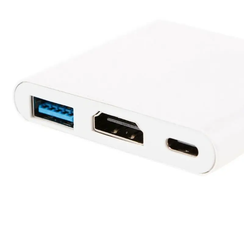 Белый Тип C на HDMI USB-C многопортовый цифровой av-адаптер AV кабель адаптер для Apple MacBook samsung Galaxy Android кабель-Переходник USB C на HDMI AV адаптер plug and play