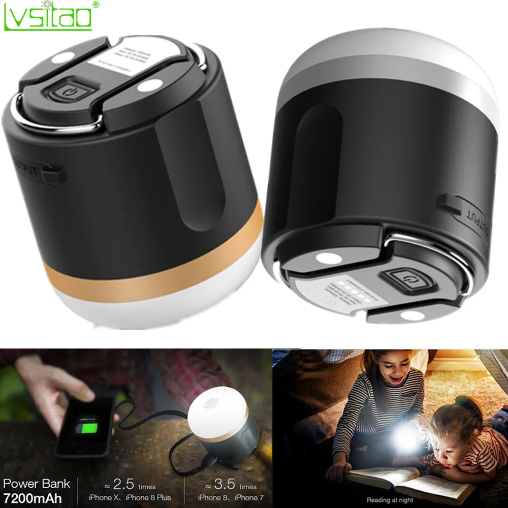 Многофункциональные светодиодные фонари для кемпинга 7200mAh аккумулятор