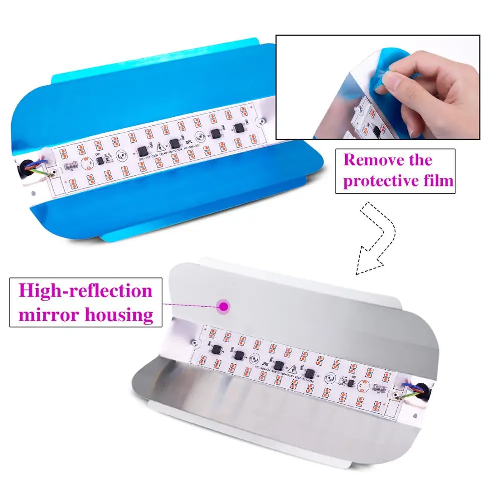 Светодиодный светильник полного спектра для выращивания растений 50 Вт 110 В/220 В