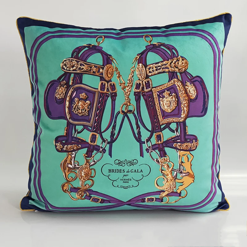 Королевский Европейский Дизайн Роскошный чехол для подушки Сквайр форма Декор "лошадь" диван бархат подушка сиденье стул