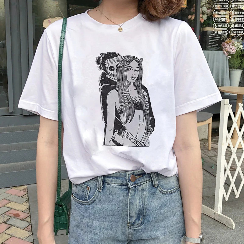 2019 Halloween Thanksgiving T Shirt Women Skull Punk Rock Graphic Tee Shirt Femme Cool Woman Tshirt Top Harajuku Camisetas Mujer