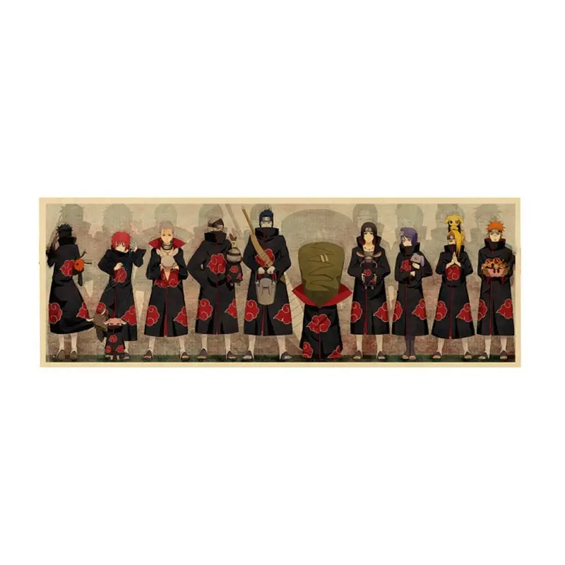 

2020 Anime Poster kraft paper Naruto Vintage Tail Beast Character Collection Dormitory Home Decor Wall Sticker Art Decorative