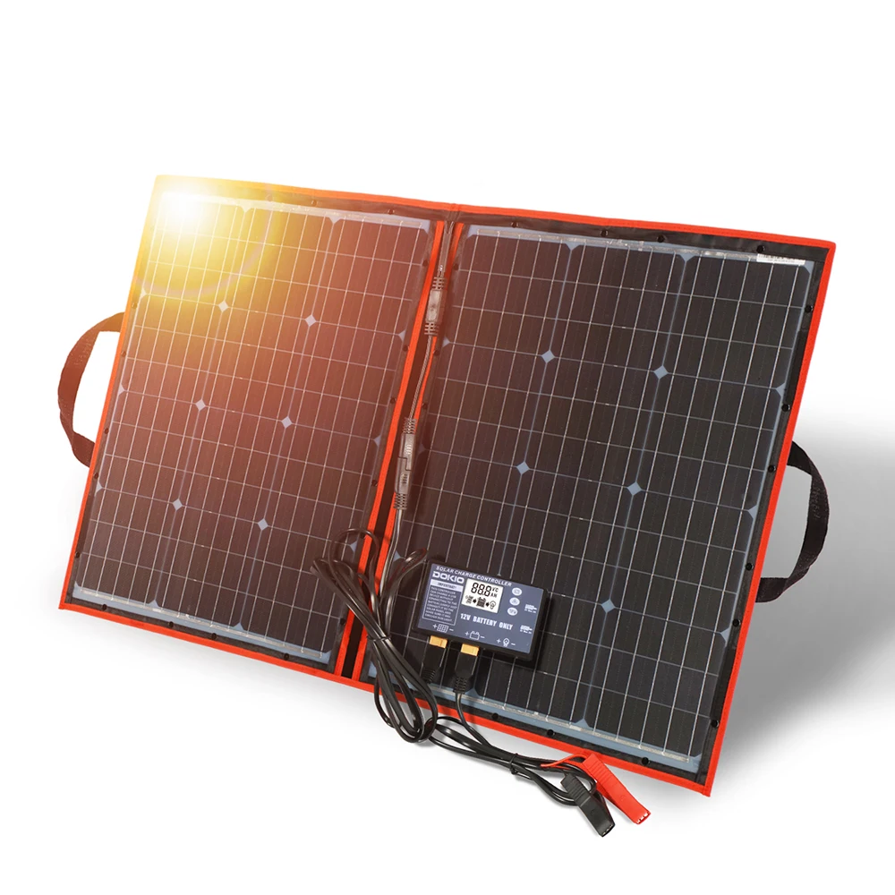 Dokio 18V 100w Solar Panel 12V Flexible Foldble Solar Charge mobile phone usb Outdoor Solar Panels For camping/Boats/Home