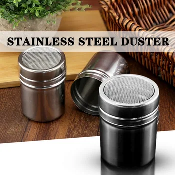 

1Pc New Stainless Steel Sprinkle Cocoa Cinnamon Sugar Gauze Mesh Jar Seasoning Bottle Fancy Coffee Powder Duster Top