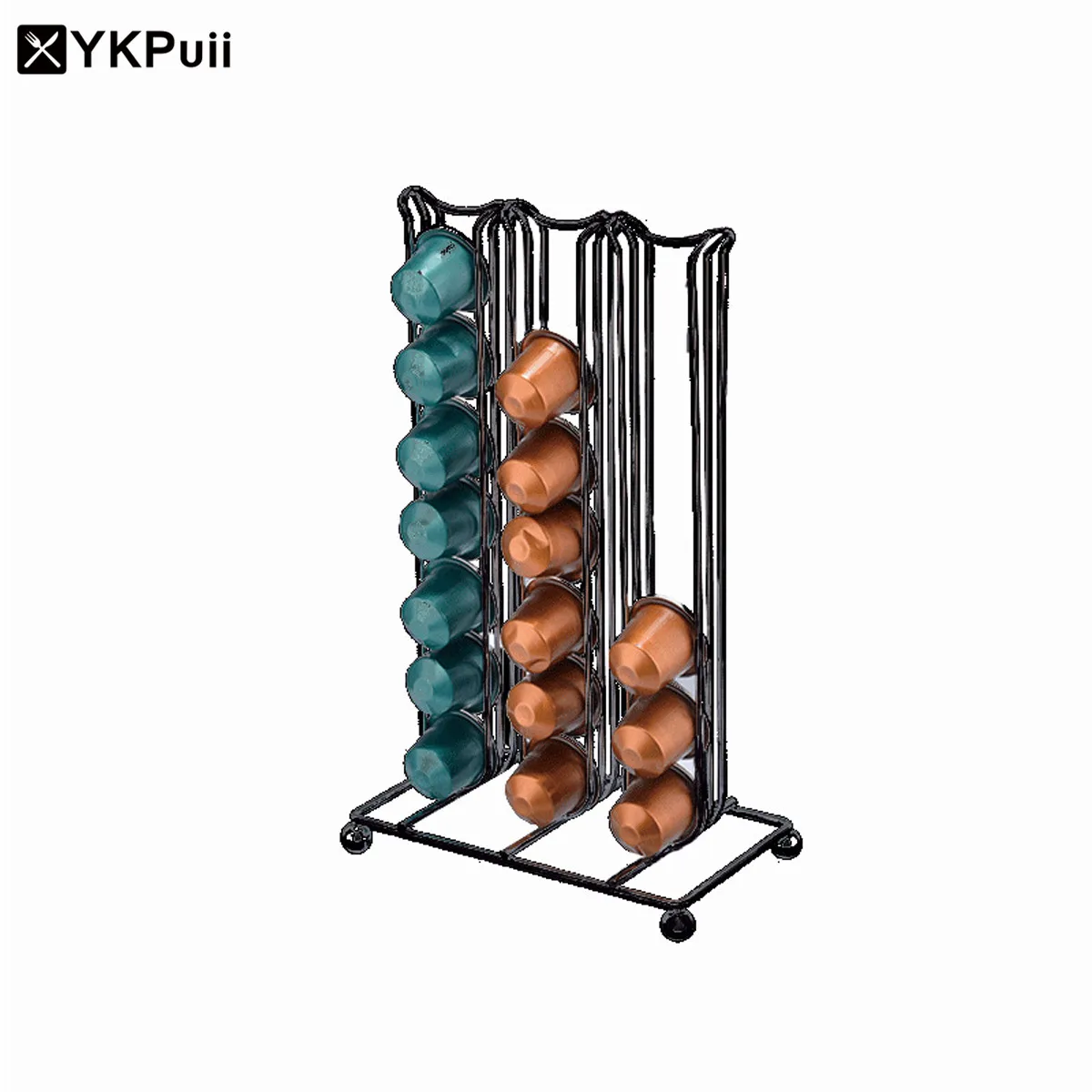 42 Pods, хромированная стойка с креплением в виде башни, вращающаяся, Nespresso, держатель для кофейных капсул, подставка для хранения, для витрины Кофейни