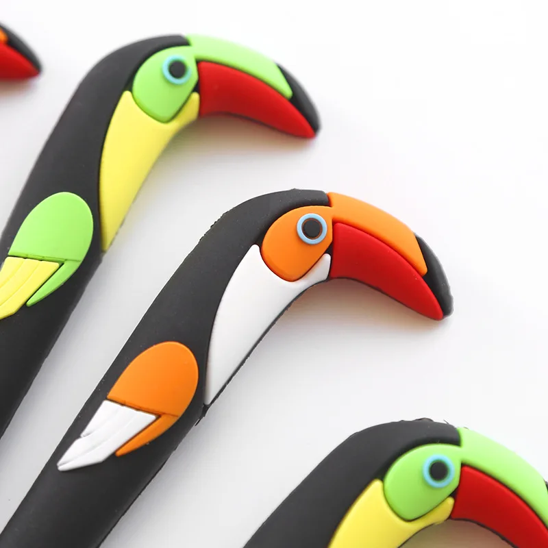 40PCS/Lot cute cartoon toucan pen students write homework stationery silica gel creative neutral pen
