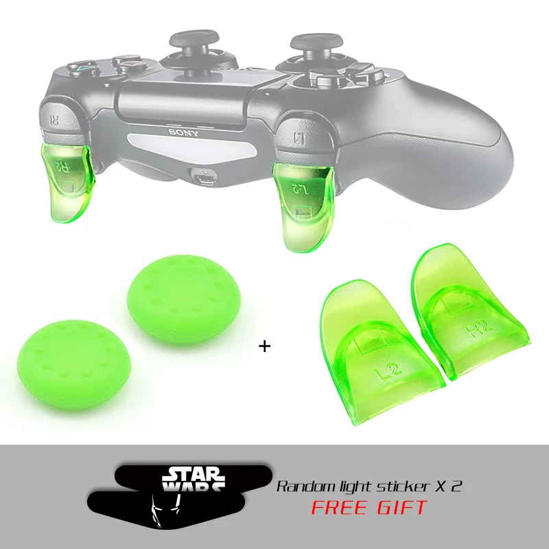 4-Green Данные лягушка 1 пара L2 R2 кнопки триггер расширители геймпад для playstation 4 PS4/PS4 Slim/Pro игровой контроллер аксессуары - Цвет: 4-Green