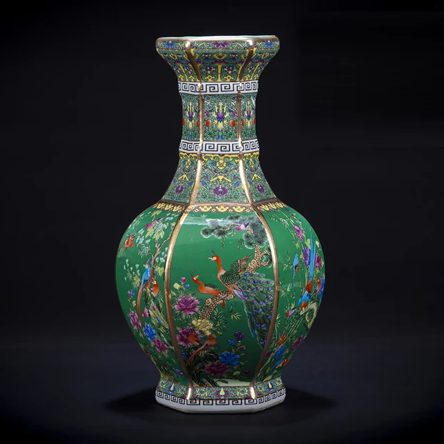 Jingdezhen Porcelain Imitation Qianlong Enamel Vase Living Room Home Decoration Wine Cabinet Handicraft Ornaments 4