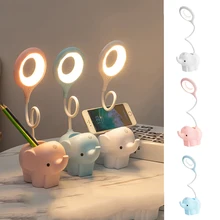 Aliexpress - Foldable Elephant Led Table Lamp Charging Plug-in Dual-Use Three-Color Temperature Adjustable Learning USB Touch Night Light