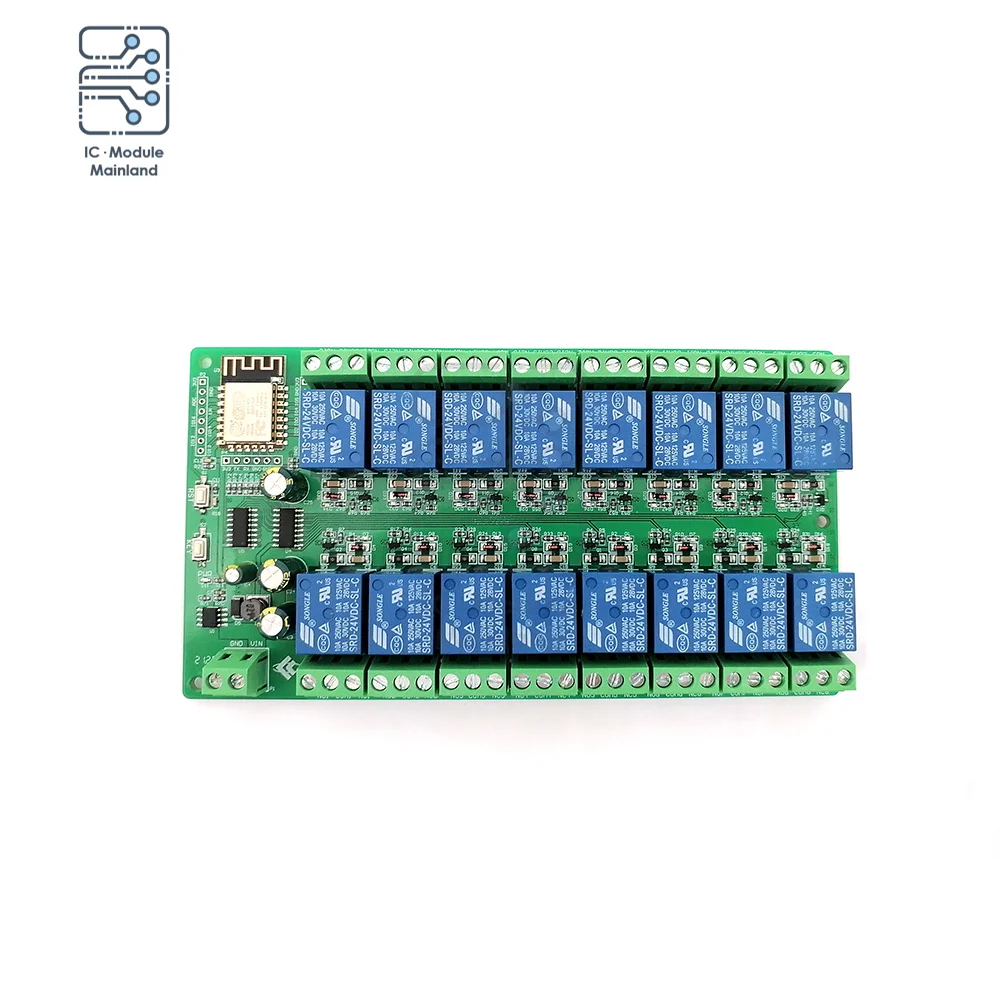 16-канальный релейный модуль ESP8266 WIFI ESP-12F макетная плата источник питания 24 В/10 А |