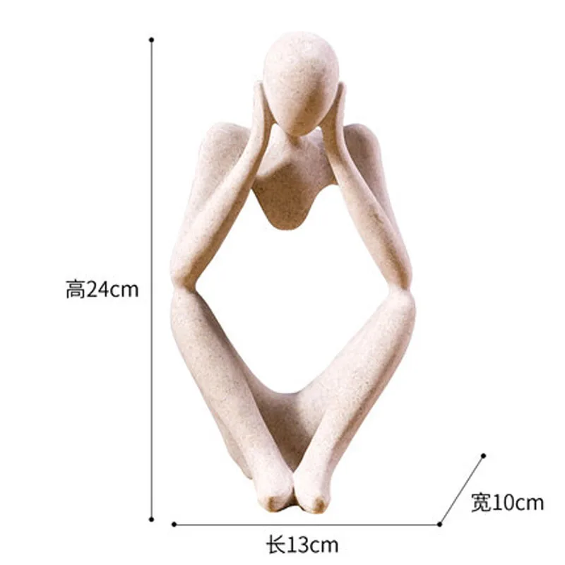 Nordic Style Thinker Sculpture, Abstract Art, Living Room, Wine Cabinet Decoration, Porch Bookshelf, TV Cabinet, Small Ornament