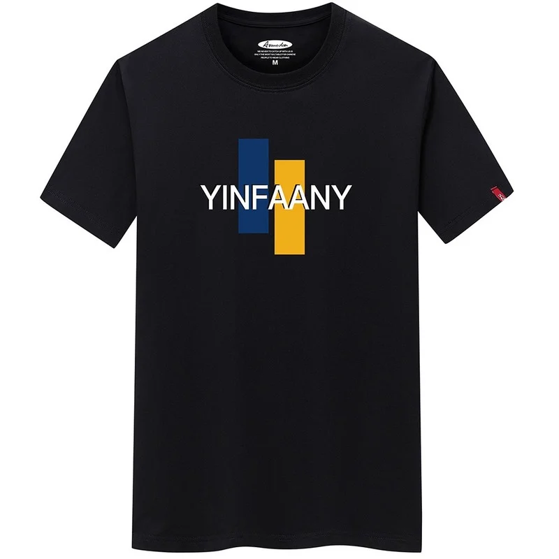 JFUNCY Oversize S-6XL Men Loose Tee Tops 100% Cotton Short Sleeve Letter Print Men's T-shirt Summer New Male Casual Tshirt image_2