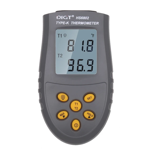 Cyfrowy termometr pojedynczy podwójny kanał pomiarowy wyświetlacz LCD trzymaj pomiar temperatury dla akwarium basen piekarnik tanie tanio UNI-T termometr higrometr NONE CN (pochodzenie) Thermometer 49 ° C i Pod DIGITAL Indoor Bateria AAA Handheld 1 9 Cali i Pod