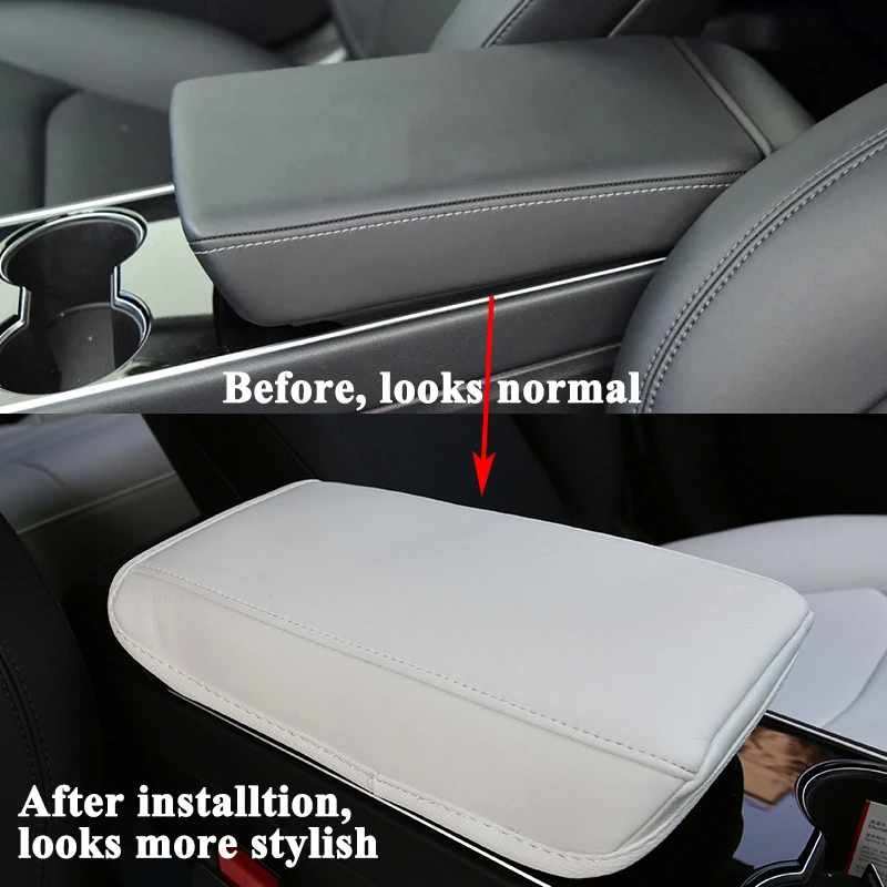 1 шт. Декоративная кожаная накладка на подлокотник Tesla Model 3|Чехлы автомобильные