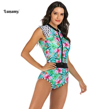 Lunamy, светло-зеленый, сдельный купальник, женский купальник, сексуальный, без рукавов, боди с молнией спереди, пляжная одежда, купальник для женщин