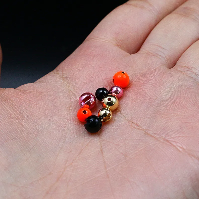 Jujufly 10 Stück Große Geschlitzte Fliegenbinde-Wolframperlen für 4 # 6 # 8 # 10 # Jig-Haken-Gewichte 4mm/4,8mm/5,5mm Wolfram-Fliegenkopf-Perlen – Detail 3