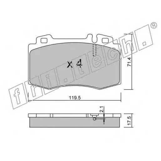 Колодки тормозные дисковые передние MB 203C/ML W220 fri.tech. 57