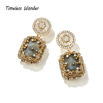 

Timeless Wonder Glam Zirconia Geo Stud Earrings Women Jewelry Gothic Designer Top Punk Ins Party Trendy Runway Japan Fancy 2621