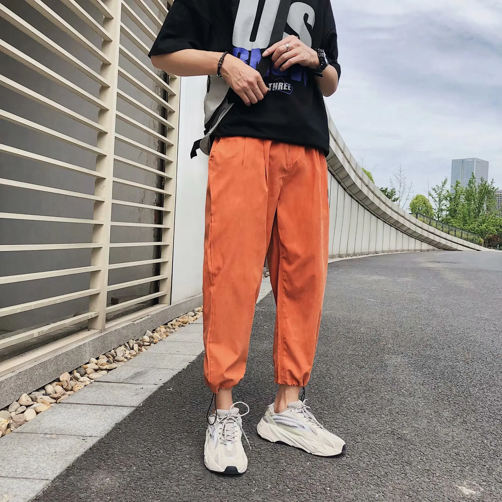 

summer INS Pants Men's Korean-style Trend Loose Casual Pants Versatile Sports Popular Brand Hip Hop Ankle Banded Pants Men