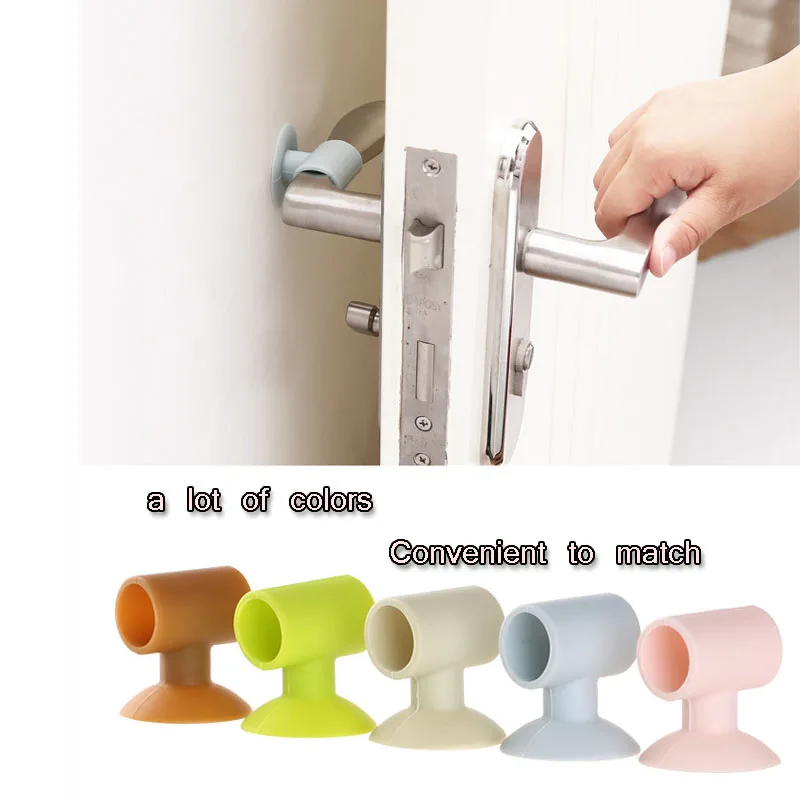 rubber home doorknob back wall protector Sucker type door rear wall protection pad mute doorknob Safety Cover Anti-collision