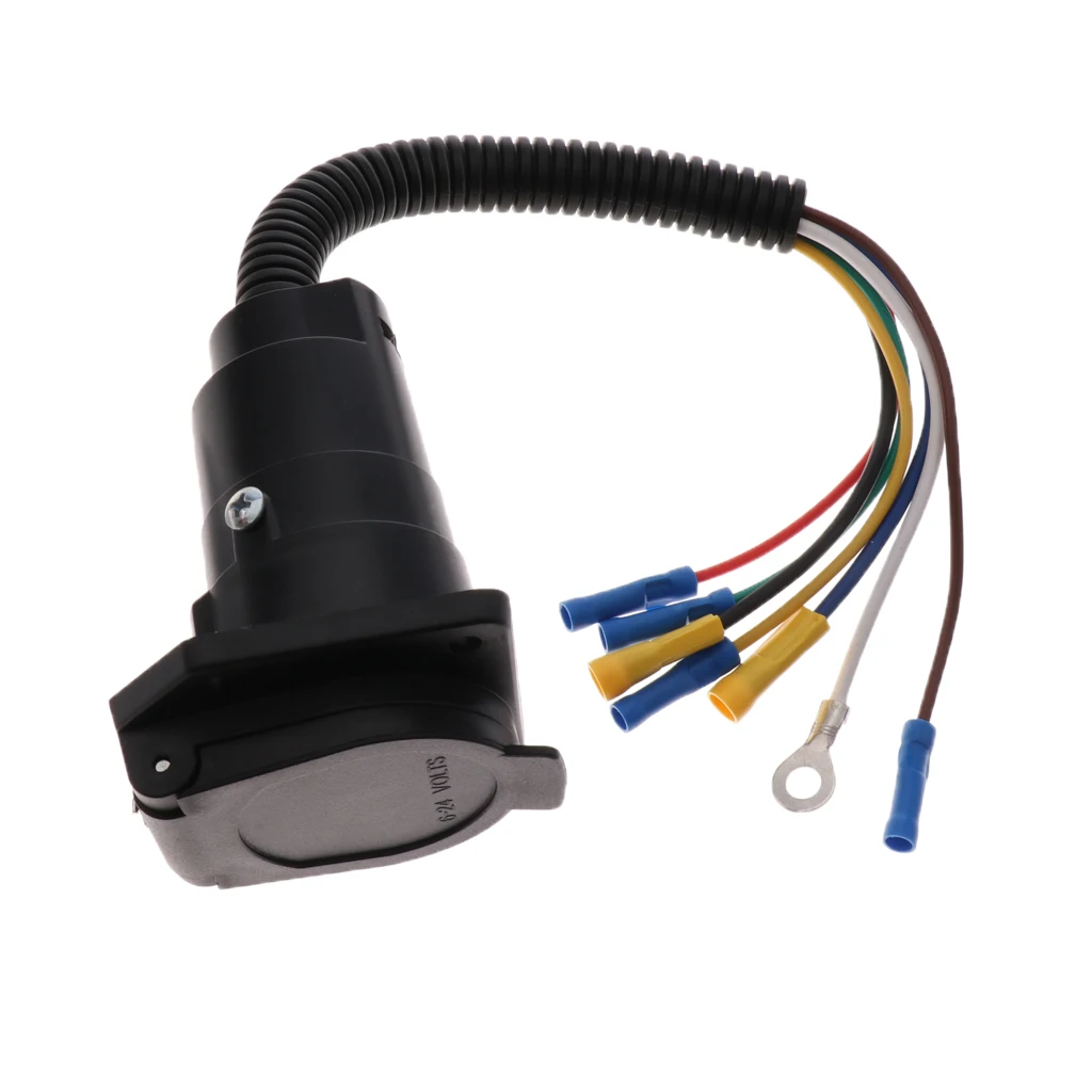 Heavy Duty 7 Way Trailer  Socket Adapter Connector  for RV Towbar Towing