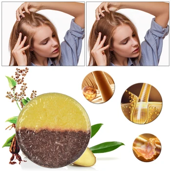 

Ginger Soap Hair Darkening Shampoo BarNatural Organic Conditioner Moisturize Repair Gray White Hair Color Dye Treatment