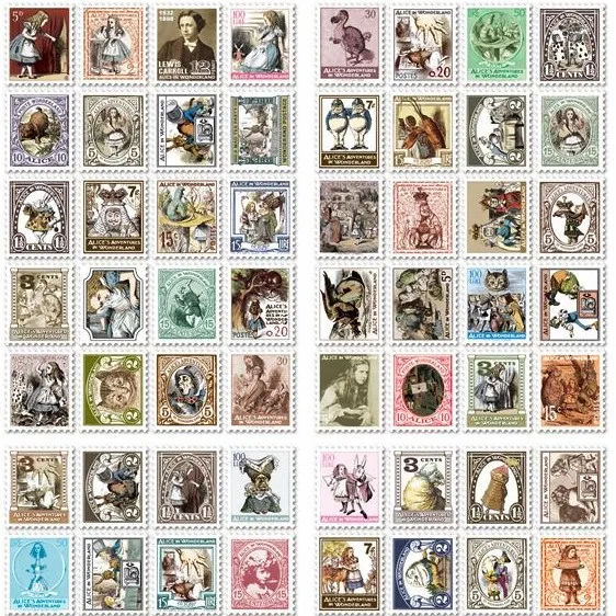80 шт./1 компл. винтажные наклейки планировщики Alice кавайная бумага для