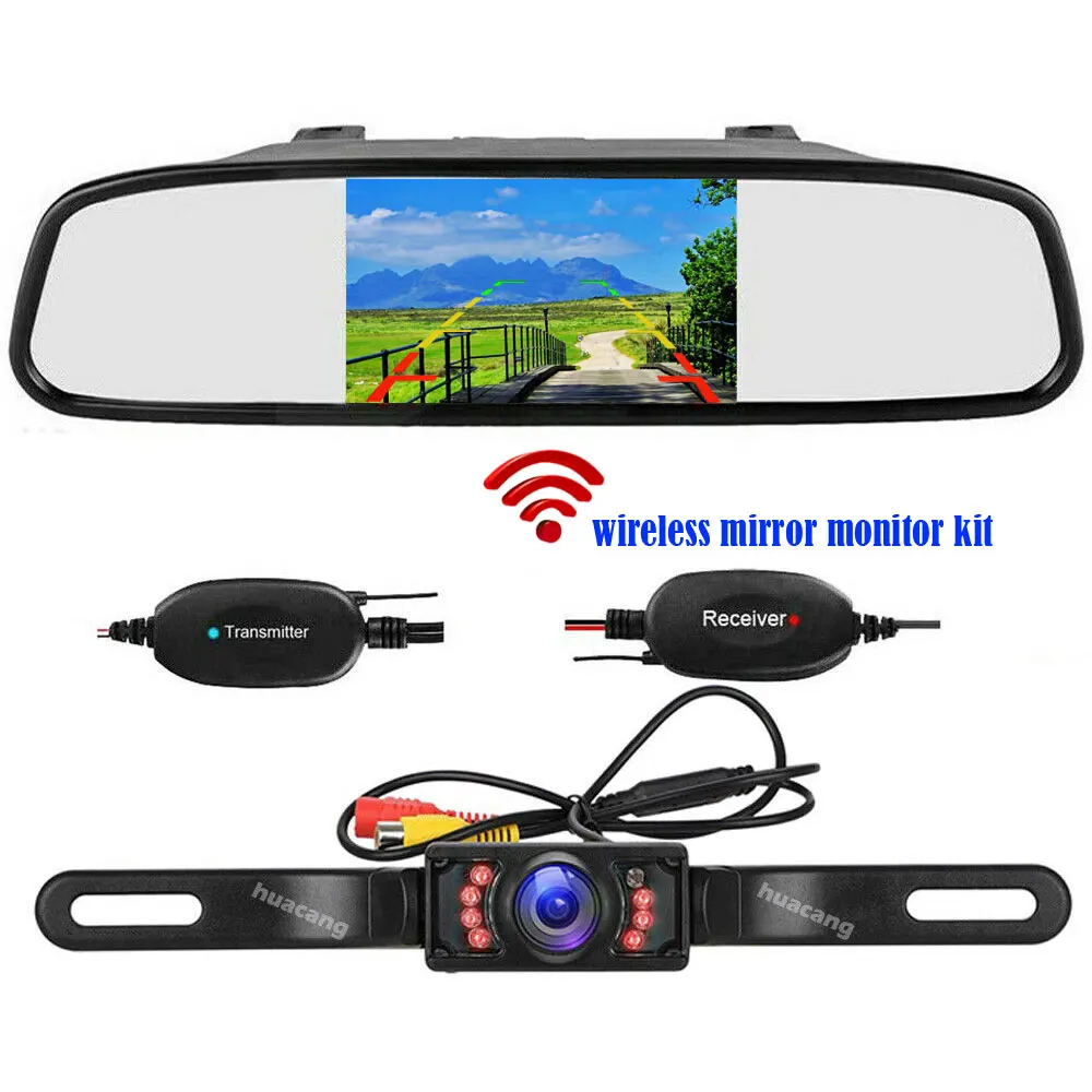 

Car Parking System with 4.3" TFT LCD Mirror Monitor + Wireless 7 LED IR Night Vision Waterproof Reversing Backup Vehicle Camera