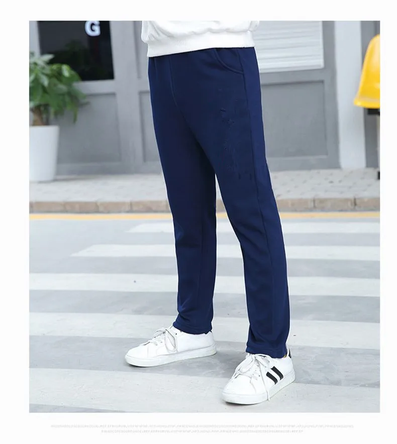 dark blue Famli/Детские корейские повседневные штаны из хлопка на весну и осень для мальчиков - Цвет: dark blue