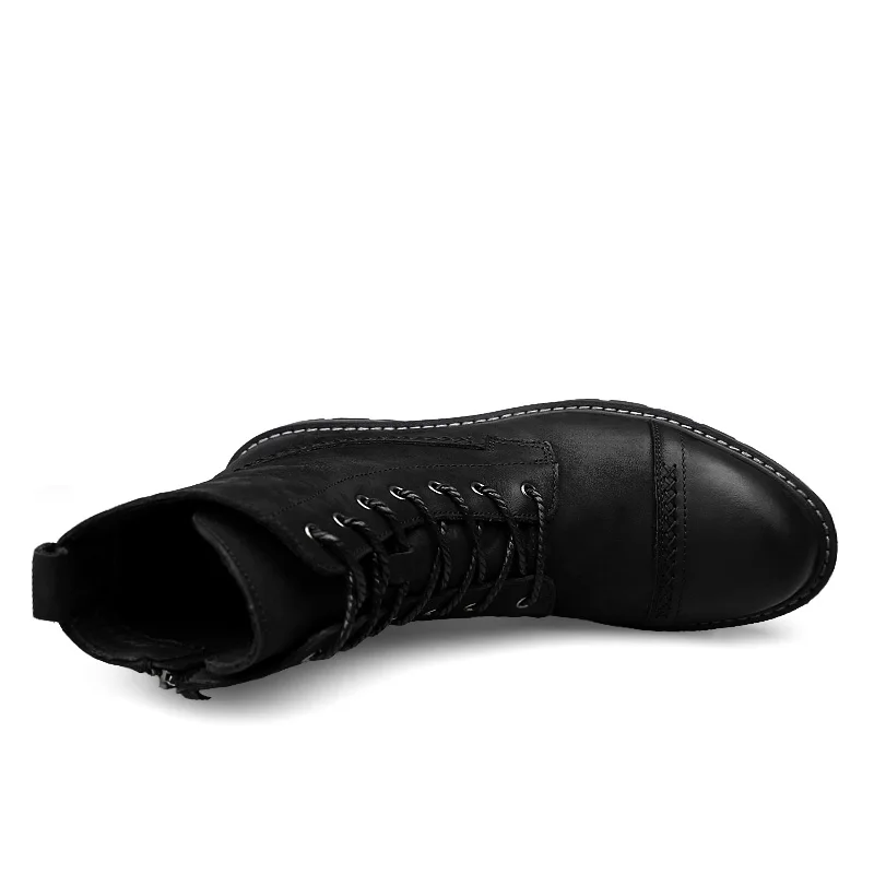 Теплые мужские ботинки размера плюс, натуральная кожа, мех, плюш, зимние ботинки, Мужская Уличная обувь на шнуровке, Осень-зима, рабочие ботинки