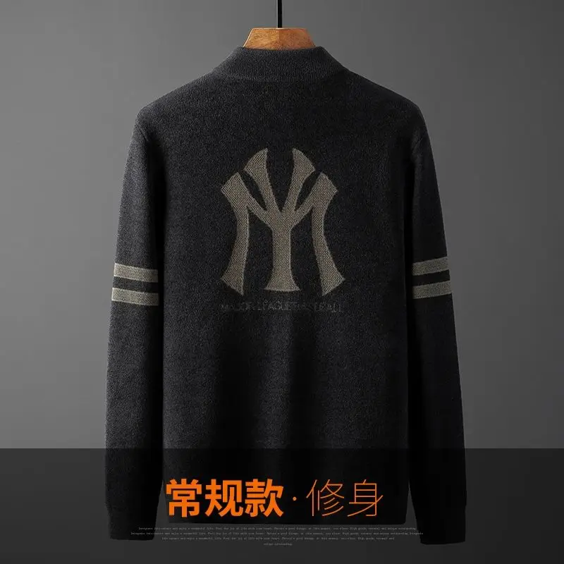 

Men 's Cardigan Sweater Thin for Autumn and Winter Embroidered Outer Wear Sweater Autumn Coat Hong Kong Style Korean Style