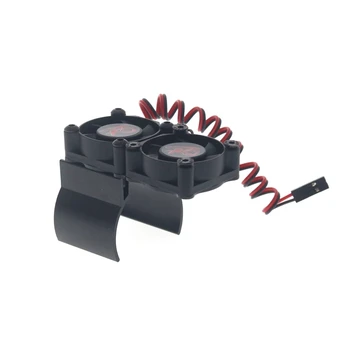 

Motor Double Cooling Fans Heatsink for TRX4 SCX10 Hsp 4Wd Tamiya Axial SCX10 D90 550 540 RC Electric Machinery Heatsink(Black)
