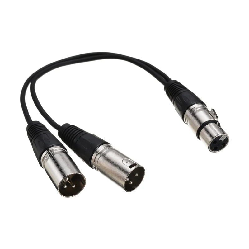 3-контактный разъем XLR мама на 2 штекера папа Y-образный сплиттер 30 см адаптер для