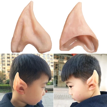 

1 Pair PVC Fairy Pixie Fake Elf Ears Halloween Mask New Party Mask Scary Halloween Decoration Soft Pointed Prosthetic Ears 6.2cm