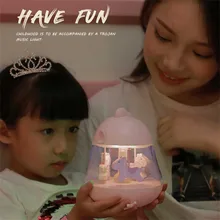 Карусель, музыкальная шкатулка, светильник, вращающаяся лошадь, подарки, ночная лампа с таймером и сенсором, красивая музыка, детские музыкальные игрушки, подарок для детей, Xl