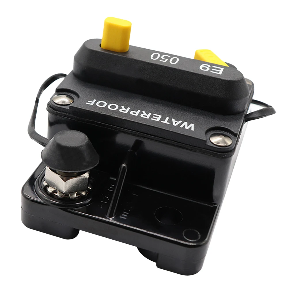 50Amp Waterproof Circuit Breaker with Manual Reset for Amps Protection Marine Trolling Motors Boat ATV Manual Power 12V-24V DC