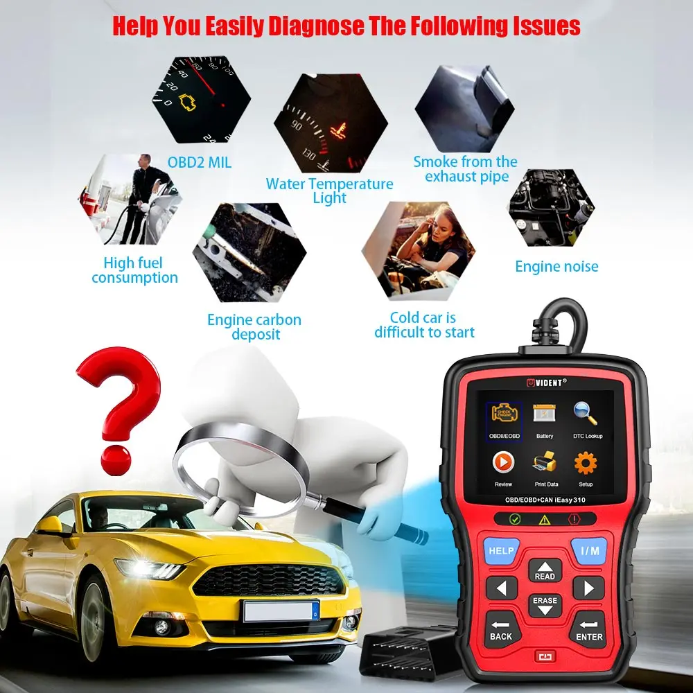 Vident iEasy310 OBDII EOBD OBD2 сканер автомобильный диагностический инструмент|Считыватели