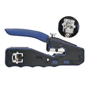 

Network Crimper Crimping Pliers Ethernet Cable adjustable Stripper Cutter Tool Fit RJ45 Cat6 8P Perforated Plugs multi-function